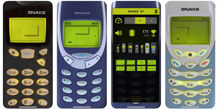 Playing Nokia 3310 Snake gameplay 