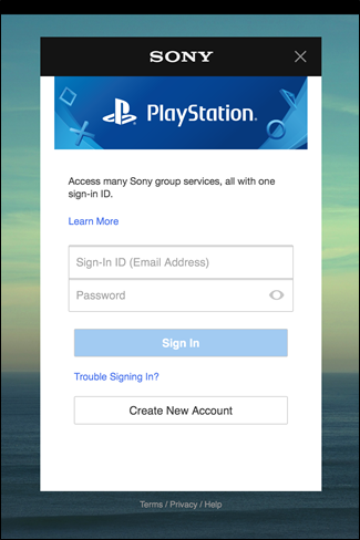 sony remote play sign in