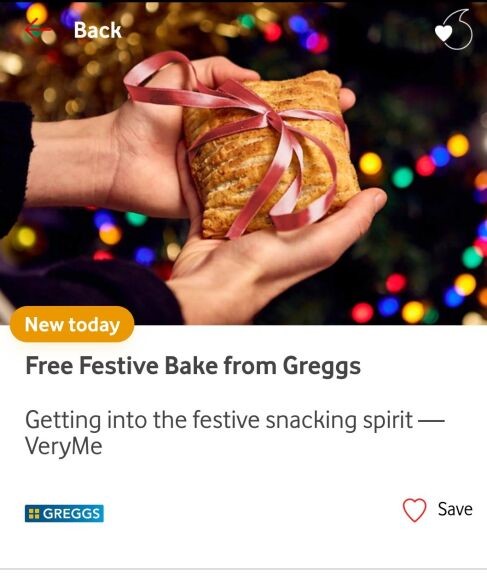 Free Festive Bake at Greggs thanks to Vodafone