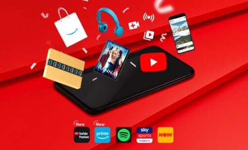 Vodafone add ons available include YouTube Premium and Amazon Prime