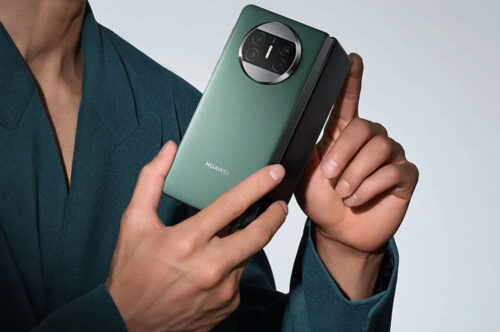 Huawei Mate X3 foldable phone in hand